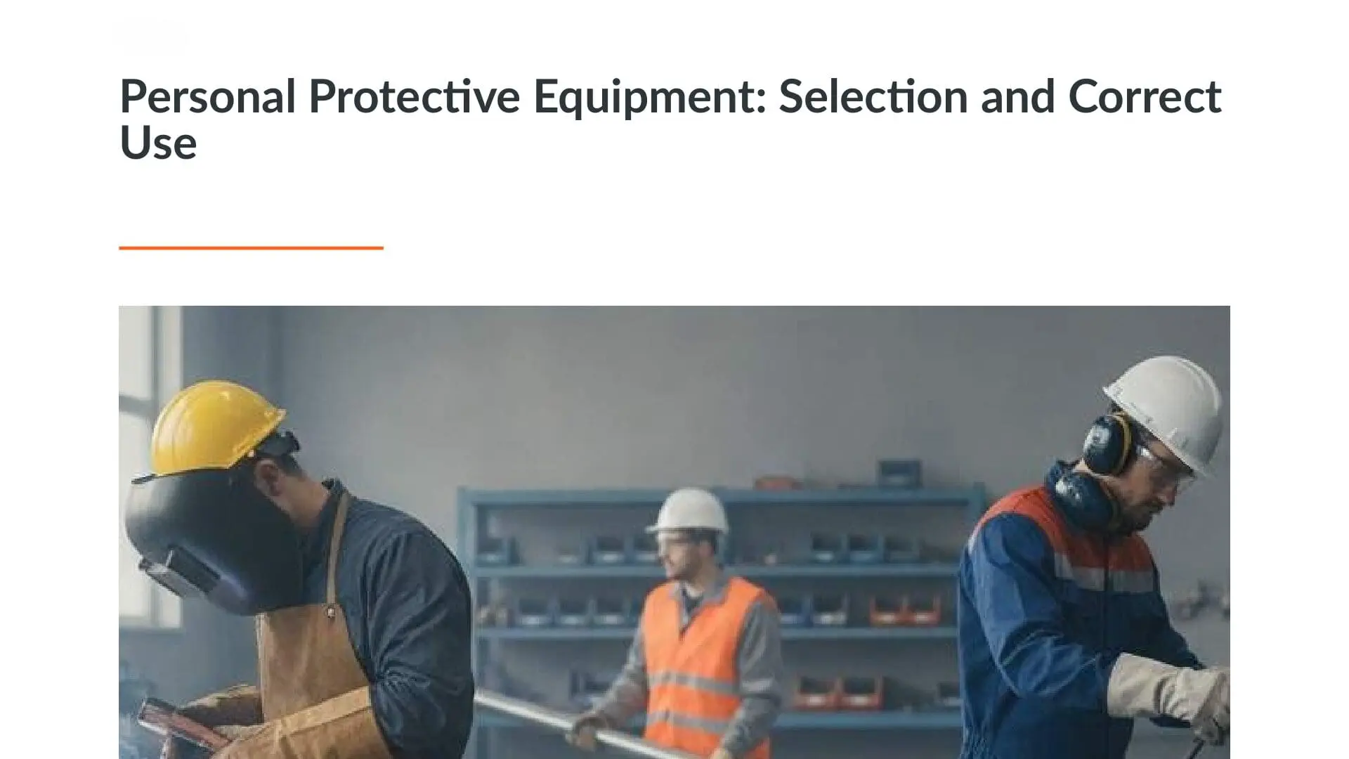 Industrial workers wearing hard hats, safety vests, gloves, and hearing protection demonstrating proper PPE use on a construction site