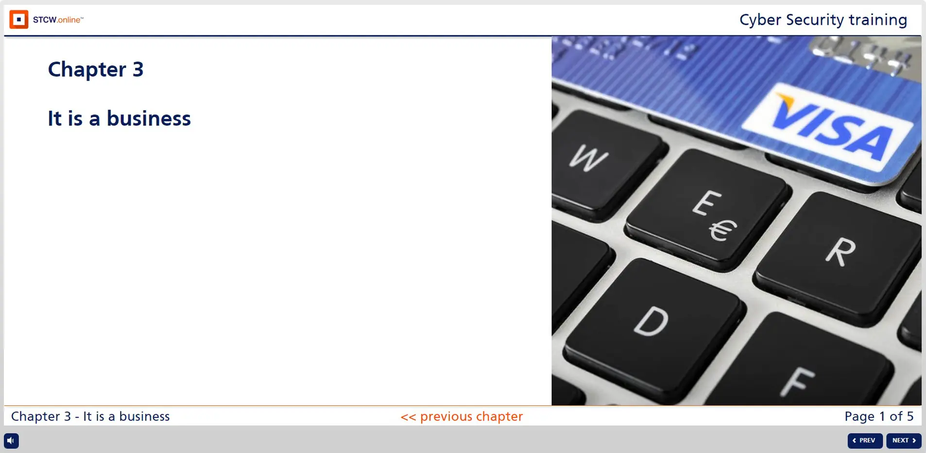 Keyboard with Visa card for cyber security training on online payment protection and digital business transactions