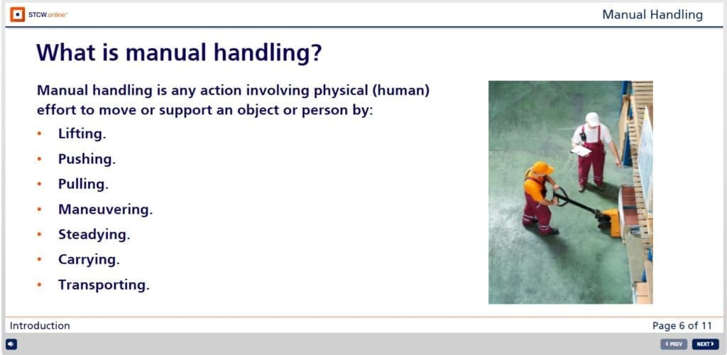 STCW Manual Handling Online Course | STCW.online